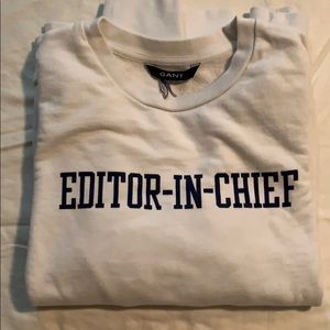 GANT “Editor in Chief” white sweatshirt